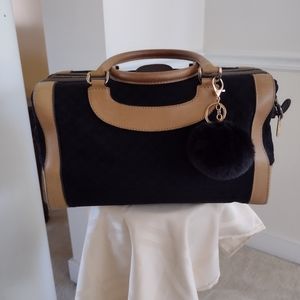Elegant Black and Tan Women's Handbag